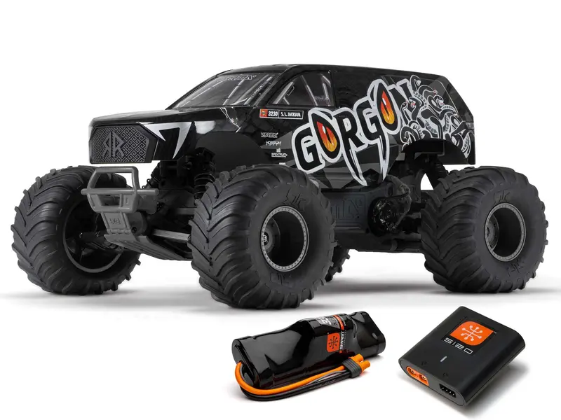1/10 Gorgon Mega 550 2Wd Mt Rta Kit W/Batt & Chg Gunmetal 1