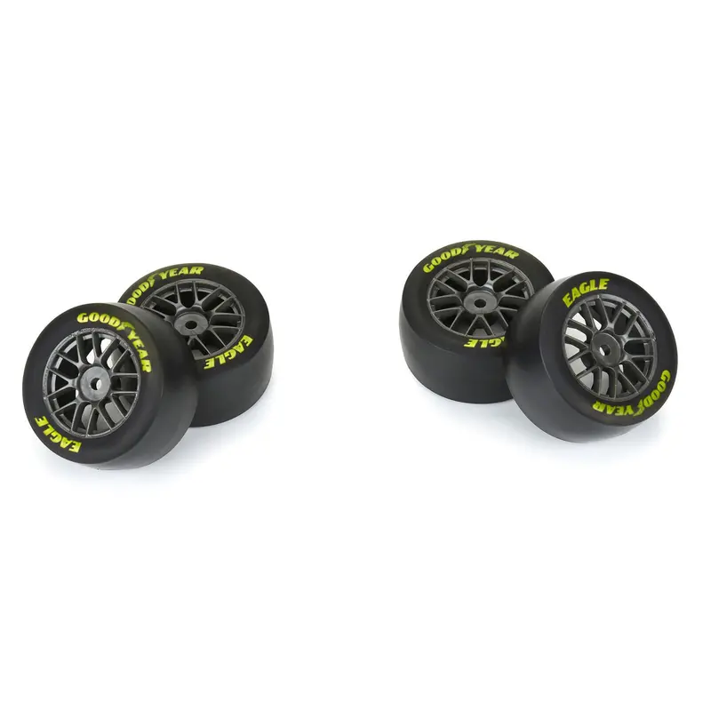 1/12 Goodyear Eagle Soft Tire F/R Mtd Gray Wheels (4): Losi Nascar Grom, Pro1030411 1
