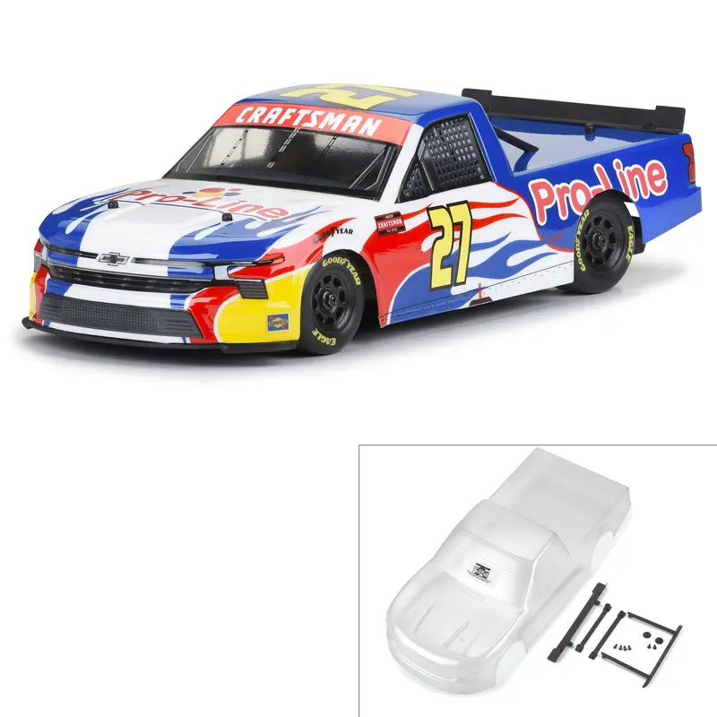 1/12 Pre-Cut 2024 Chevy Silverado Truck Clear Body: Losi Nascar Grom, Pro365300 1