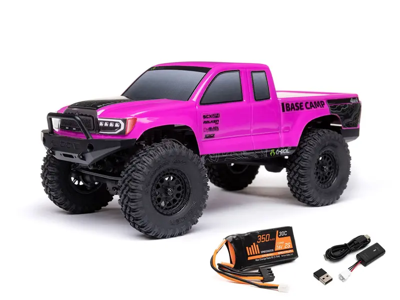 1/24 Scx24 Base Camp 4Wd Rock Crawler Rtr Pink 1