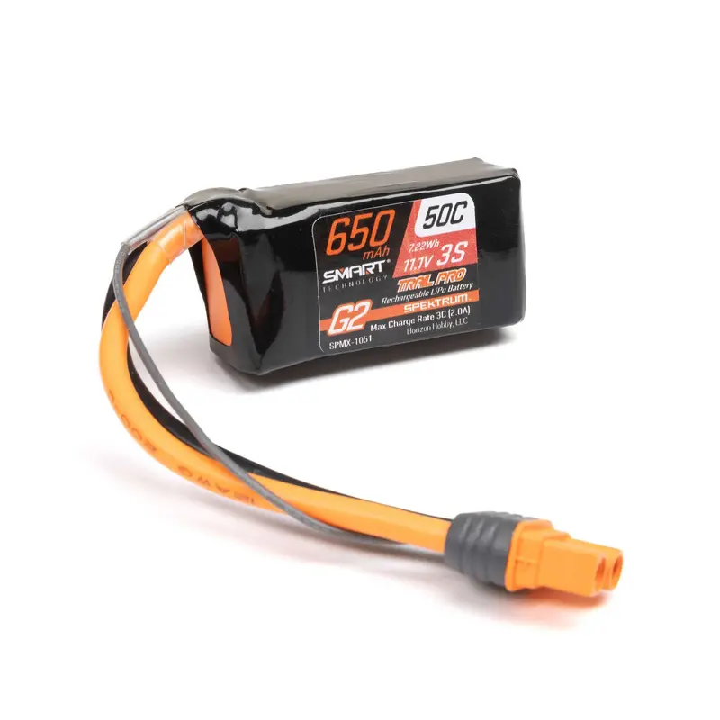 11.1V 650Mah 3S 50C Smart G2 Trail Pro Lipo Battery: Ic2 1