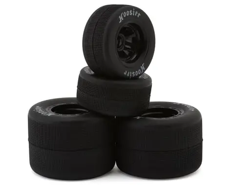 1Rc 1/18 Asphalt Sprint Fr/Rr Soft Tires & Wheels, Hoosier (4) 1