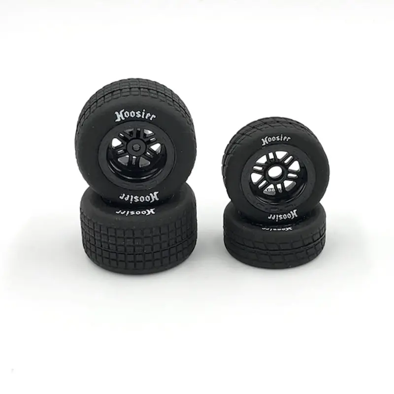 1Rc 1/18 Midget Fr/Rr Tires & Wheels, Hoosier (4) 1