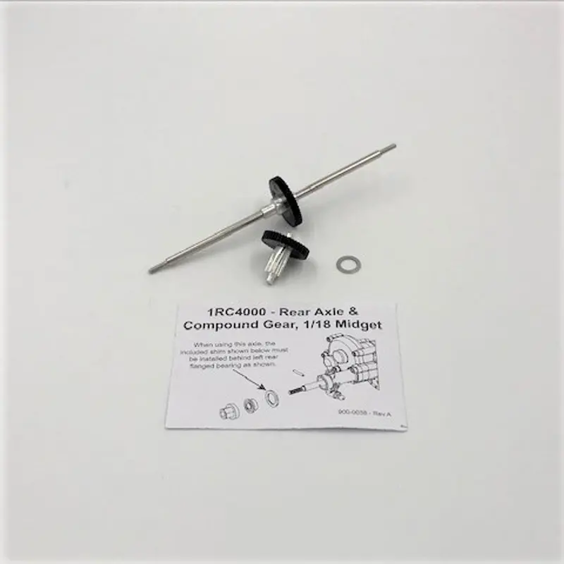 1Rc Rear Axle & Compound Gear, 1/18 Midget 1