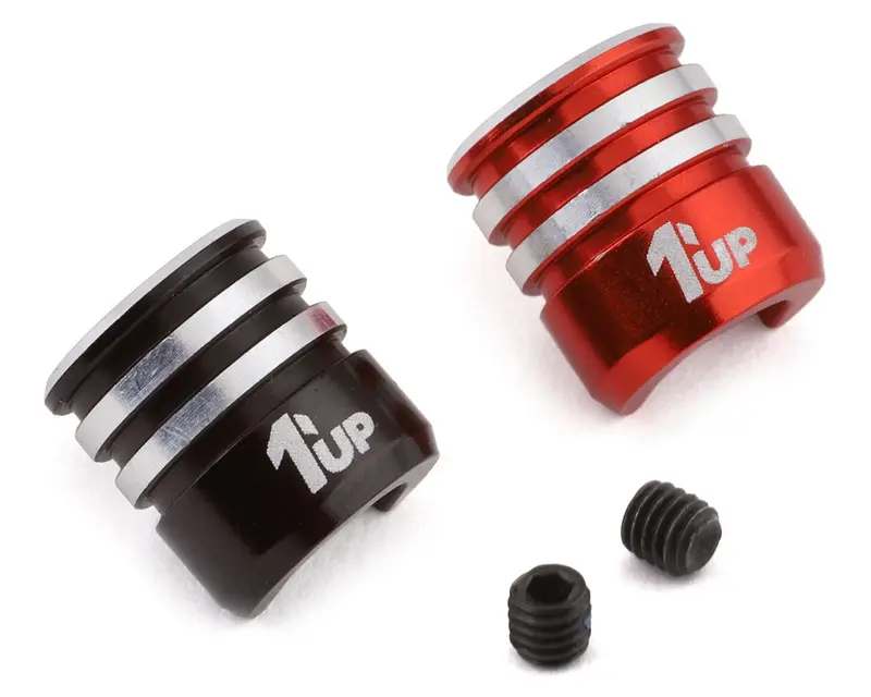 1Up Racing Heatsink Bullet Plug Grips (Black/Red) (Fits Lowpro Bullet Plugs), 1Up190434 1