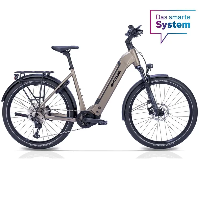 27,5" Damen E-Suv Mtb Wave Ls Terra Cx1 Bosch Performance Line Px Smart System Powertube 800 Wh 12 X Gang Shimano Xt Rd-M8100 Sgs Beige 1