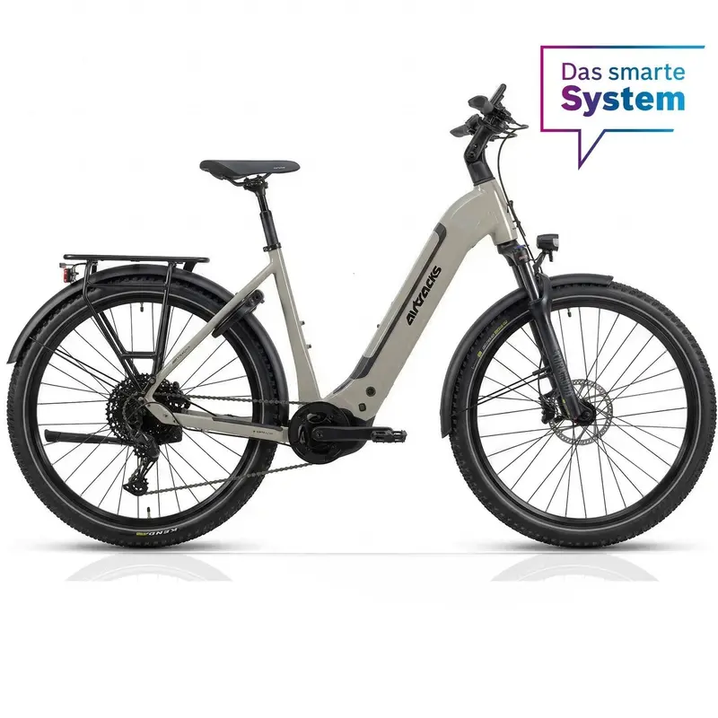 27,5" Damen E-Suv Mtb Wave Ls Terra Cx2 Bosch Performance Line Px Smart System Powertube 600 Wh 12 X Gang Sram Sx Eagle - Stone Grey 1