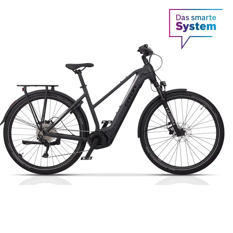 28" Damen E-Bike Trekking Fahrrad Maverix Tr5 Bosch Performance Line Cx Smart System Powertube 750 Wh 11 X Gang Shimano Deore Rd-M5120 Sgs 1