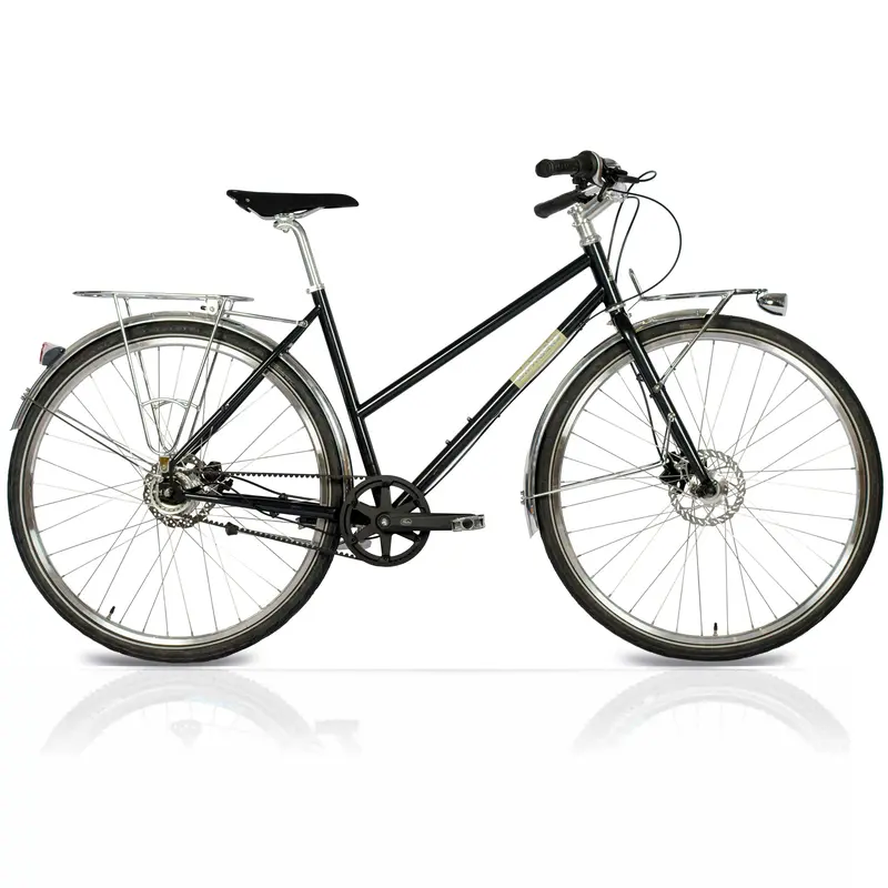 28" Damen Urban Bike City Fahrrad Street Crmo Gates Carbon Drive Belt Shimano 7 X Gang Nexus Schwarz 1