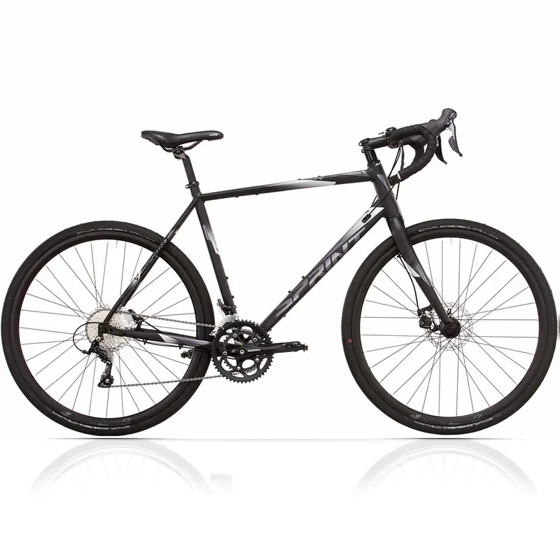 28" Herren Gravel Bike Whisper 5.0 Fahrrad 2 X 9 Shimano Sora R3000 Schwarz 1