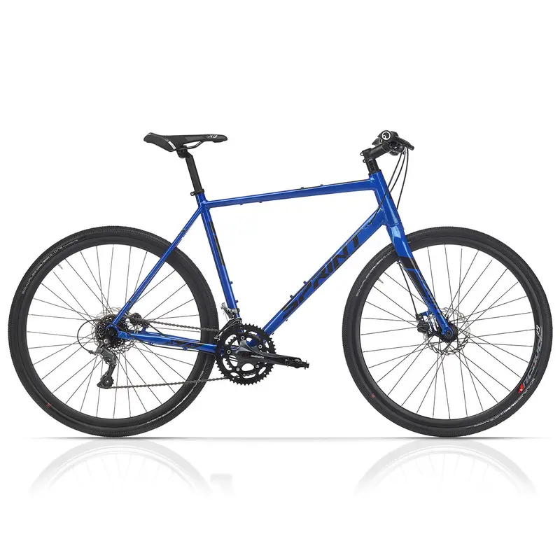 28" Herren Gravel Bike Whisper Plus Flatbar Fahrrad 2 X 8 Gang Shimano Claris Rd-R2000 Blau 1