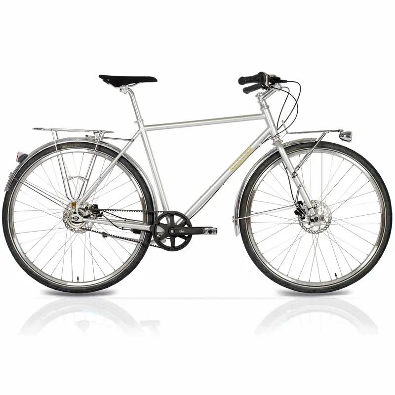 28" Herren Urban Bike City Fahrrad Street Crmo Gates Carbon Drive Belt Shimano 7 X Gang Nexus Silber 1