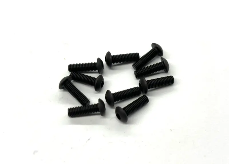 3Mm X 10Mm Metric Button Head Screw (Black Steel) Set Of 10, Vrc-8270 1