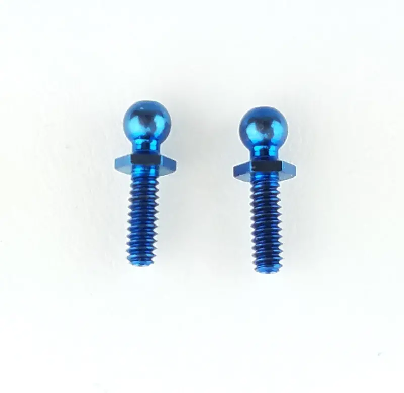 4-40 Long Hex Ball Stud Blue Titanium (2), Cw-8522 1