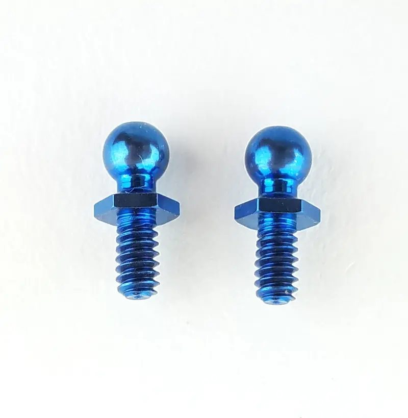 4-40 Short Hex Ball Stud Blue Titanium (2), Cw-8521 1