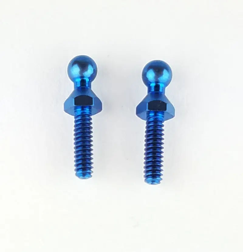 4-40 Tall Hex Ball Stud Blue Titanium (2), Cw-8523 1