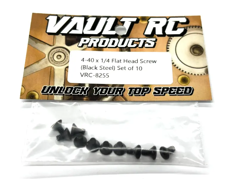 4-40 X 1/4 Flat Head Screw (Black Steel) Vrc-8255 2