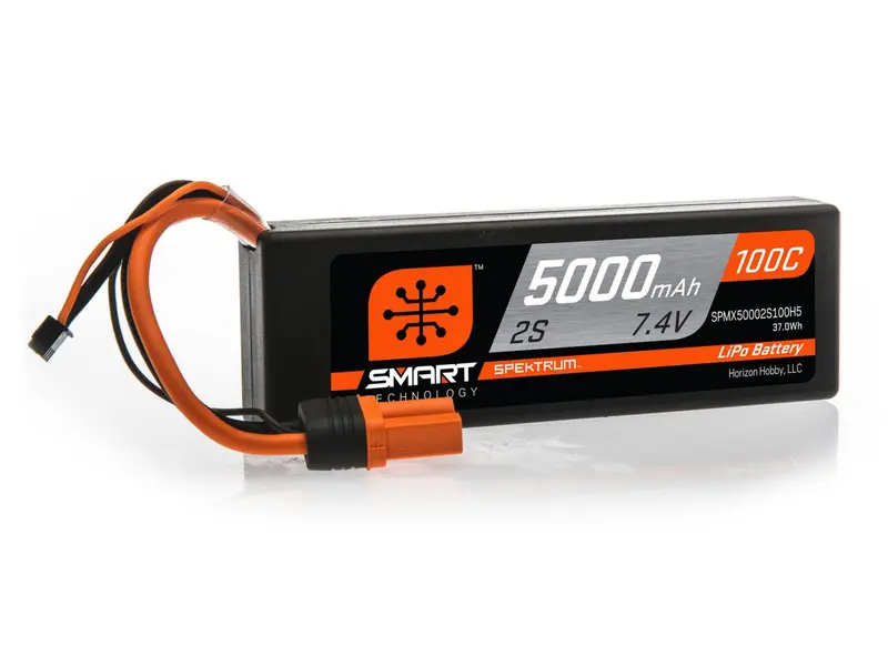 5000Mah 2S 7.4V 100C Smart Lipo Hardcase; Ic5 1