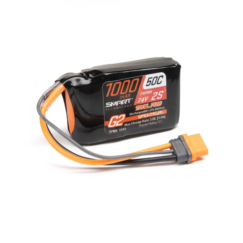 7.4V 1000Mah 2S 50C Smart G2 Trail Pro Lipo Battery: Ic2 1