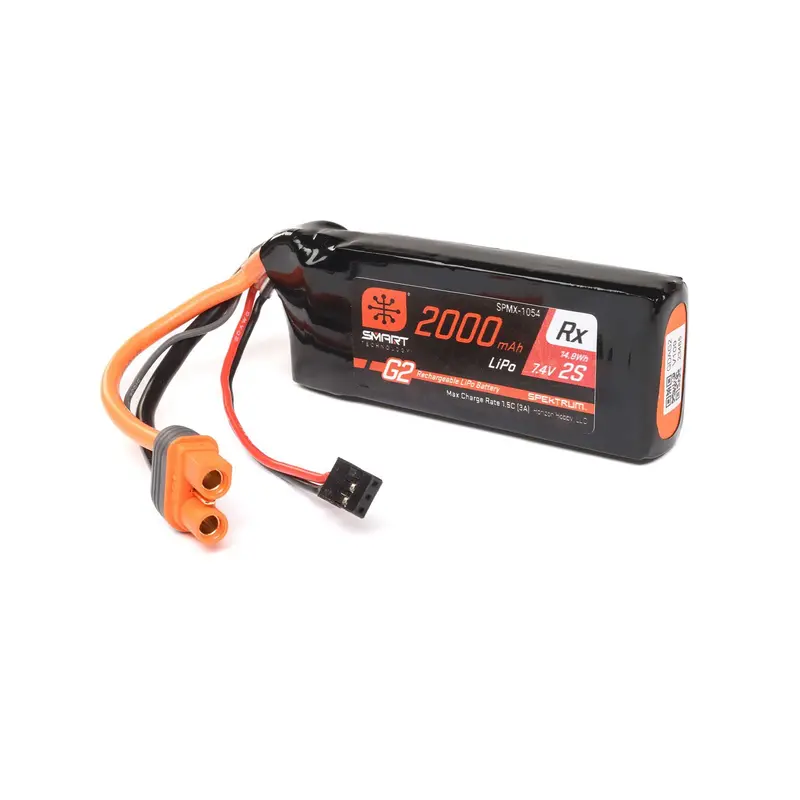 7.4V 2000Mah 2S 15C Smart G2 Receiver Lipo Battery: Ic3 1