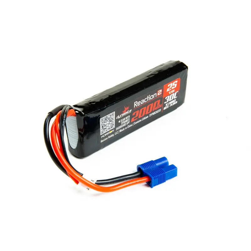 7.4V 2000Mah 2S 30C Lipo,Long: Ec3 Minis, Twh 1