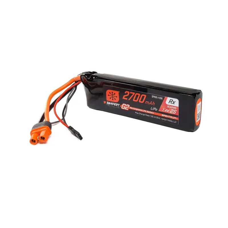 7.4V 2700Mah 2S 15C Smart G2 Receiver Lipo Battery: Ic3 1