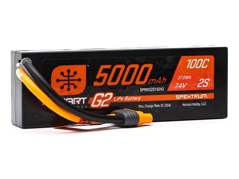 7.4V 5000Mah 2S 100C Smart G2 Hardcase Lipo Battery: Ic3 1