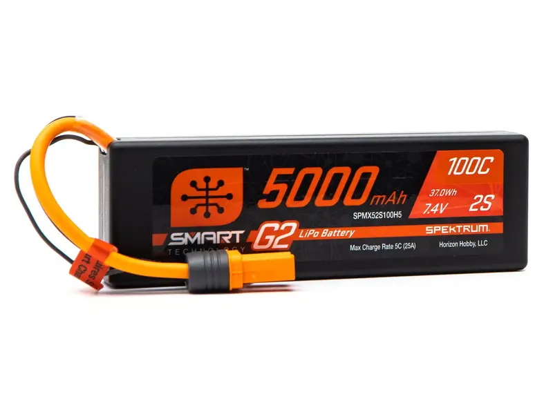 7.4V 5000Mah 2S 100C Smart G2 Hardcase Lipo Battery: Ic5 1