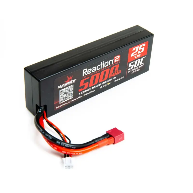 7.4V 5000Mah 2S 50C Lipo, Hardcase: Deans 1