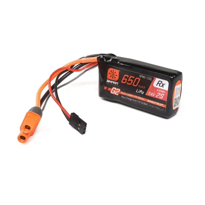 7.4V 650Mah 2S 15C Smart G2 Receiver Lipo Battery: Ic3 1