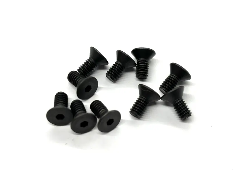 8-32 X 3/8 Flat Head Socket Screws (Black Steel) Set Of 10, Vrc-8101 1