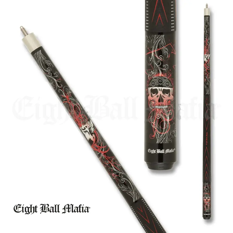 Action Eight Ball Mafia Ebm28 Cue Black & Red Sport Grip Wrap 13Mm 19Oz 1