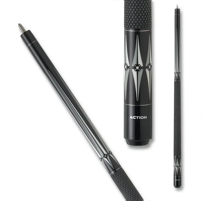 Action Pool Cue Bw09 Tec-Relon Wrap Black And White 13Mm 19Oz 1