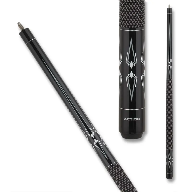 Action Pool Cue Bw24 Tec-Relon Wrap Black And White 13Mm 19Oz 1
