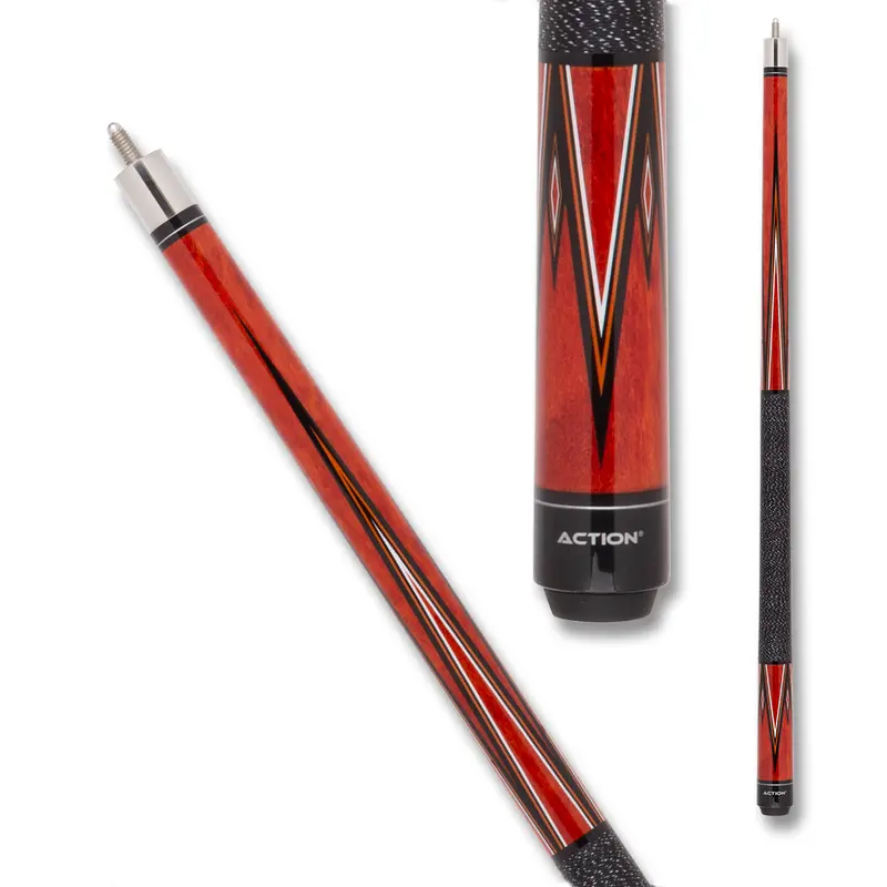 Action Pool Cue Jr16 52" Wrap Black And Red 12Mm 19Oz 1