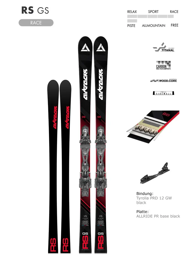 Alpin Ski Master Pro Rs Gs Race Carver Riesenslalom + Ski Bindung Tyrolia Prw 12 Gw + Ski Tasche 1