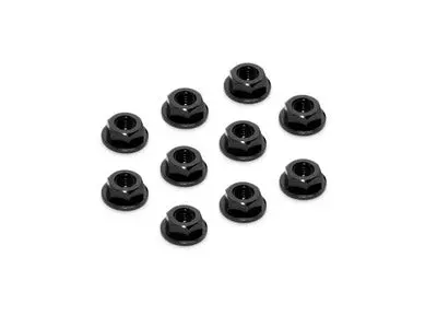 Alu Nut M4 With Serrated Flange - Black (10) 1