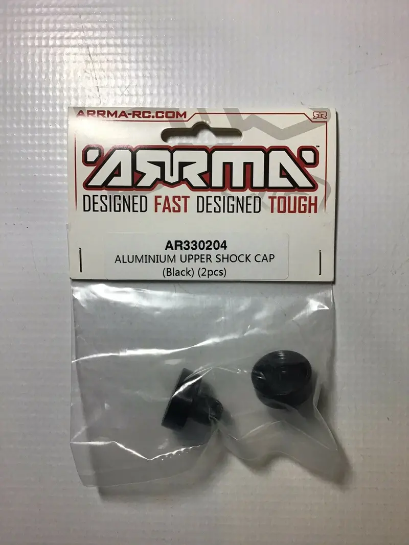 Aluminum Upper Shock Caps Black Ara330204 1