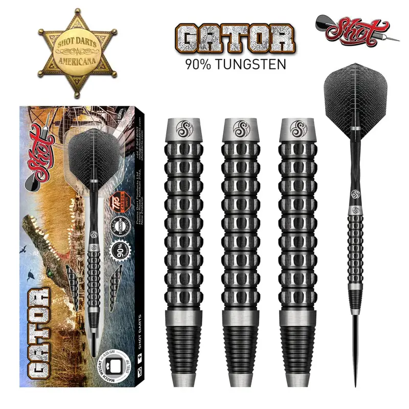 Americana Gator Steel Tip Dart Set-90% Tungsten Barrels 1