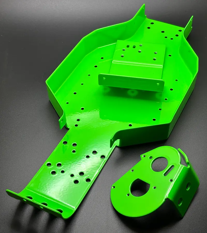 Associated Rc10 Powder Coated Tub Chassis, Nose Plate, Motor Mount 1