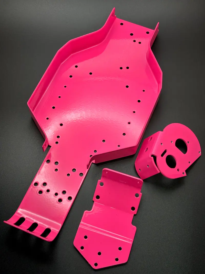 Associated Rc10t Powder Coated Tub Chassis, Nose Plate, Motor Mount 1