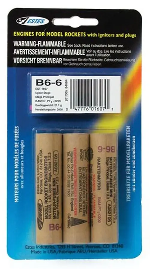 B6-6 Model Rocket Engines (3Pk) – Est-1607 1