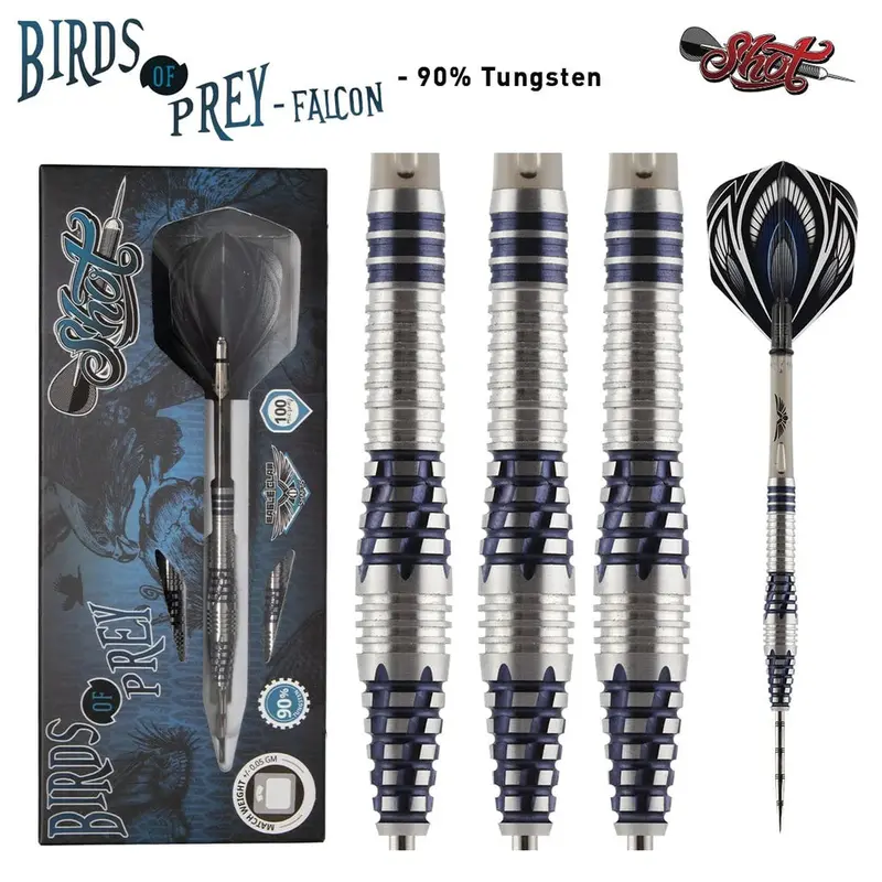 Birds Of Prey Falcon Steel Tip Dart Set-90% Tungsten Barrels 1