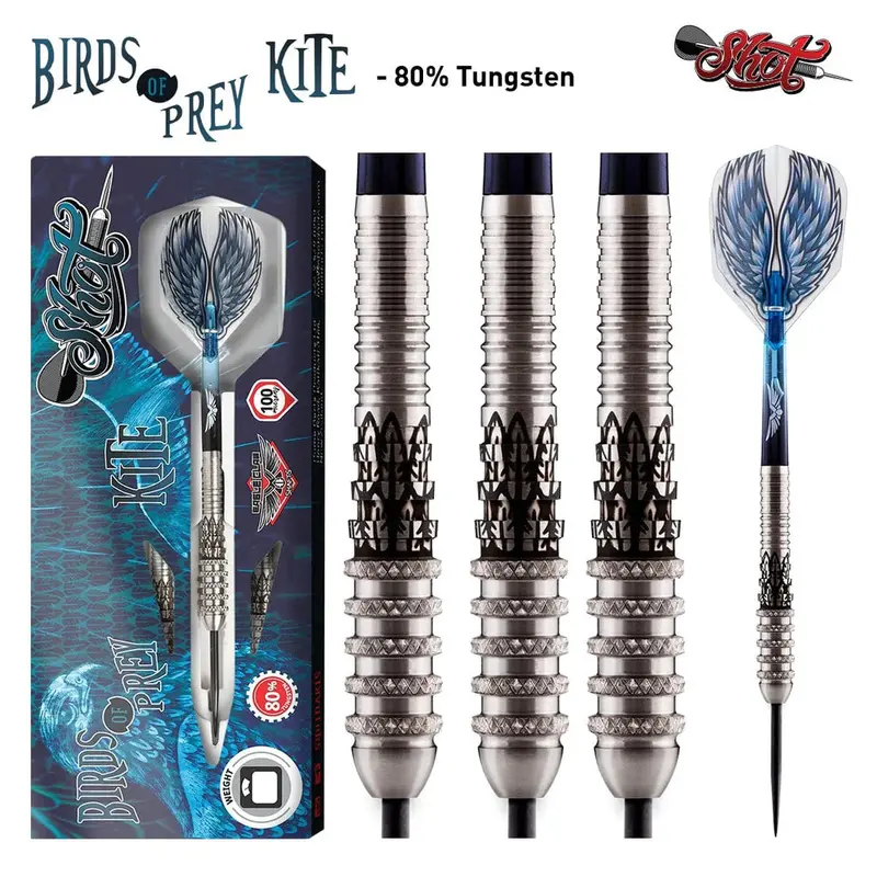 Birds Of Prey Kite Steel Tip Dart Set-80% Tungsten Barrels 1