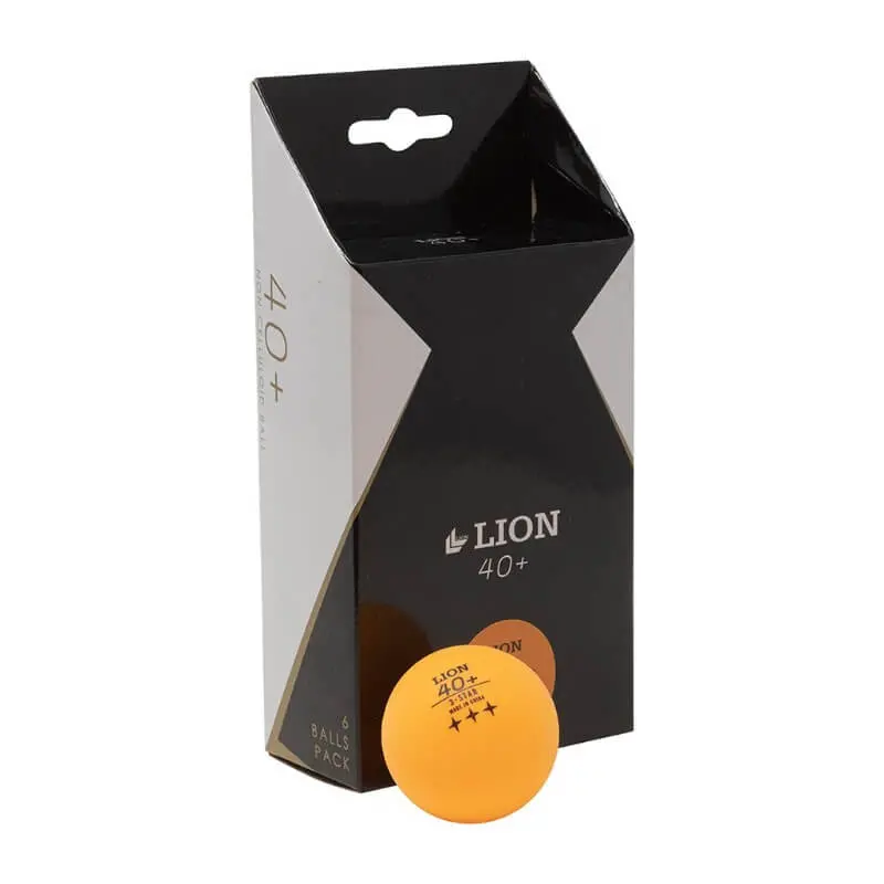 Box/6 Lion Orange Ping Pong Balls 3 Stars - 40Mm 1