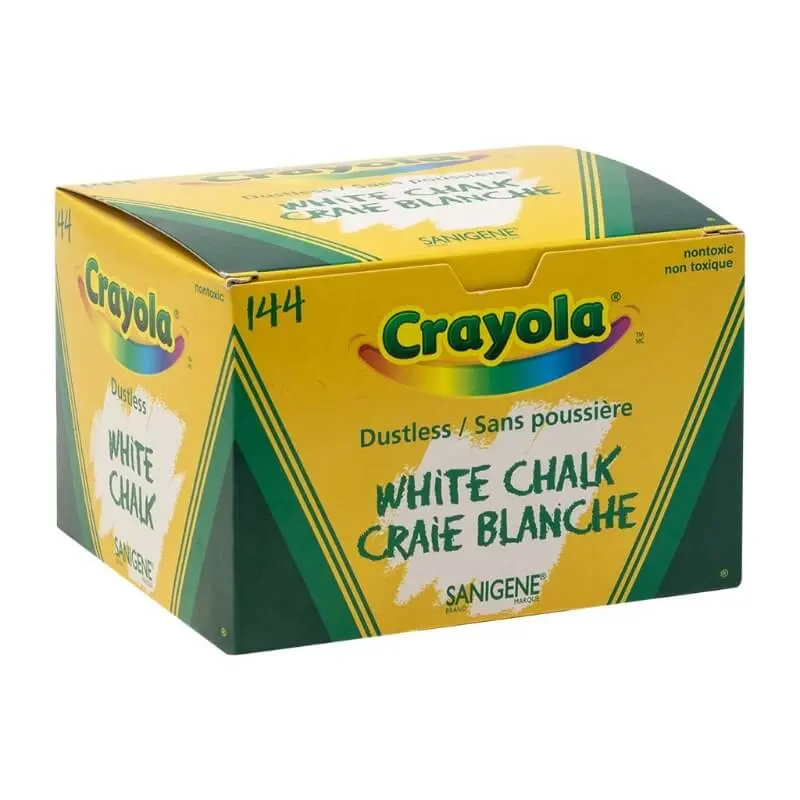 Box Of 144 Dustless White Chalks 1