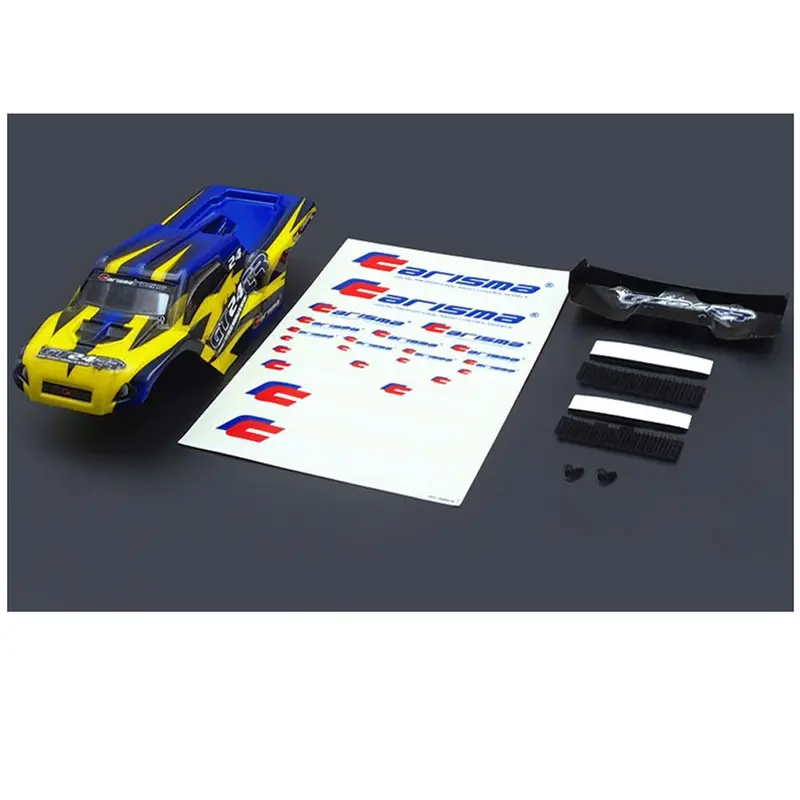 Carisma Carisma 1/24 Gt24tr Yellow And Blue Body Shell, Wing, Mounting Hardware And Decal Sheet, Cis15687 1