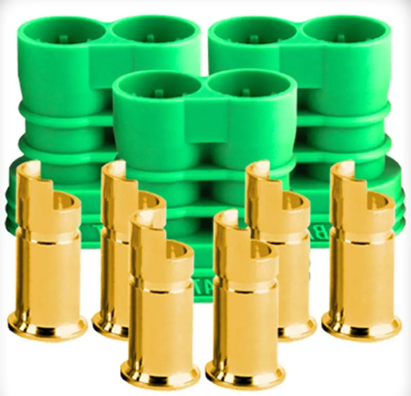 Castle Creations Three 6.5Mm Polarized Bullet Female Connectors 200A, 011-0069-0011006900 1