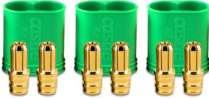 Castle Creations Three 6.5Mm Polarized Bullet Male Connectors 200A, 011-0068-0011006800 1