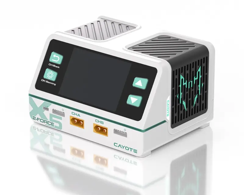 Cayote 2-Force X5 Racing Dual Battery Charger W/Xt90 Charge Lead (6S/40A) (Ac 500W/Dc 1400W), Cyeg1022 1